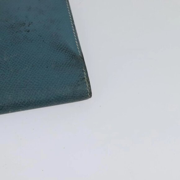 HERMES Bean Long Wallet Leather Blue - Picture 10 of 15